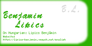 benjamin lipics business card